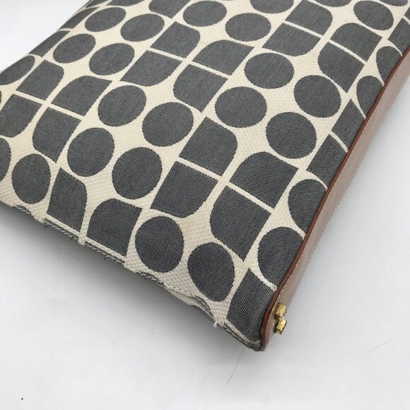 Kate Spade Gray Canvas Vintage Geometric Print Shoulder Bag - Picture 9 of 11